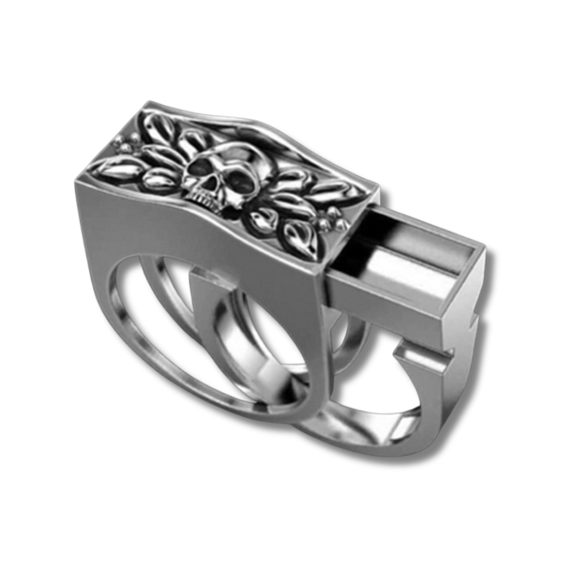Men's Secret Compartment Coffin Viking Ring