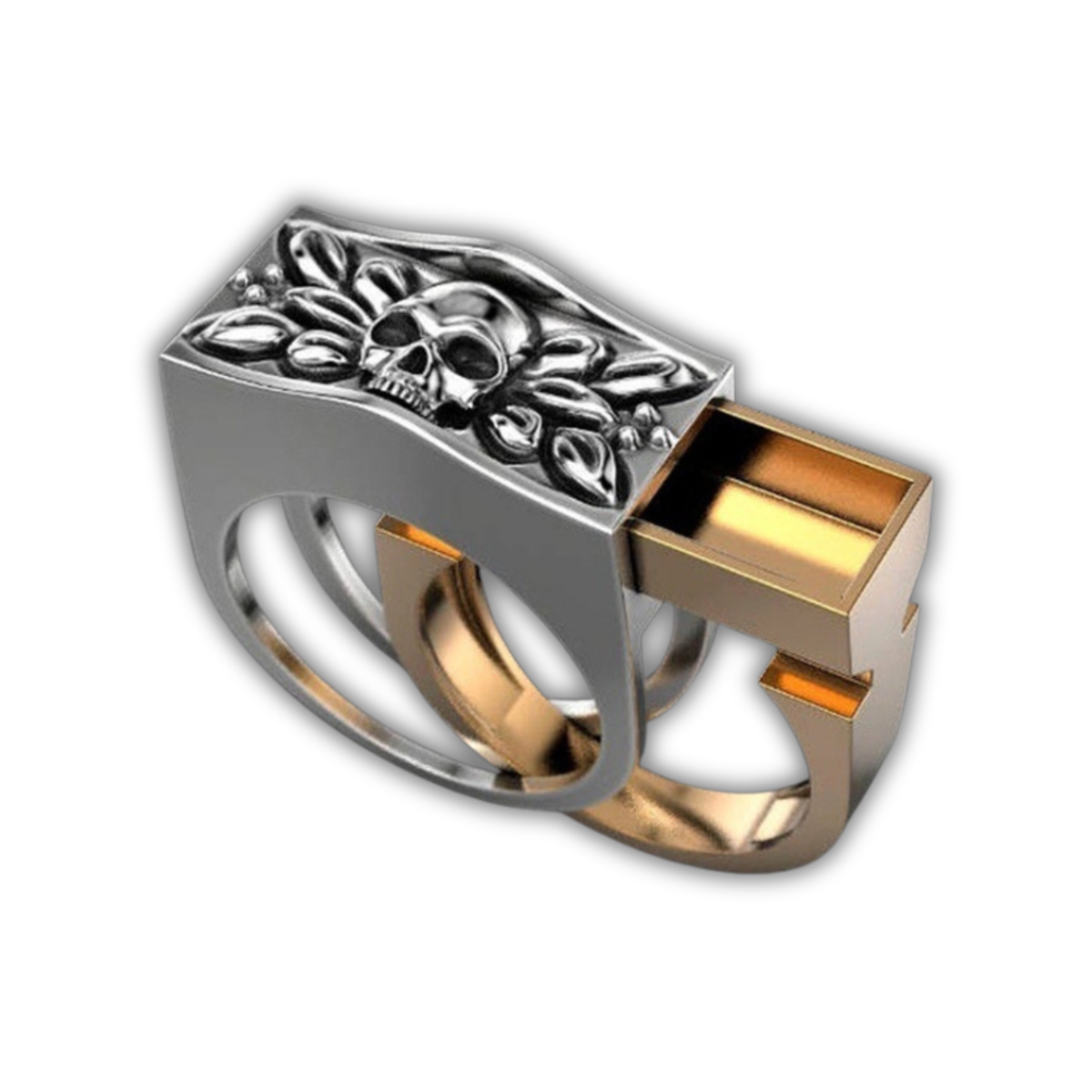 Men's Secret Compartment Coffin Viking Ring