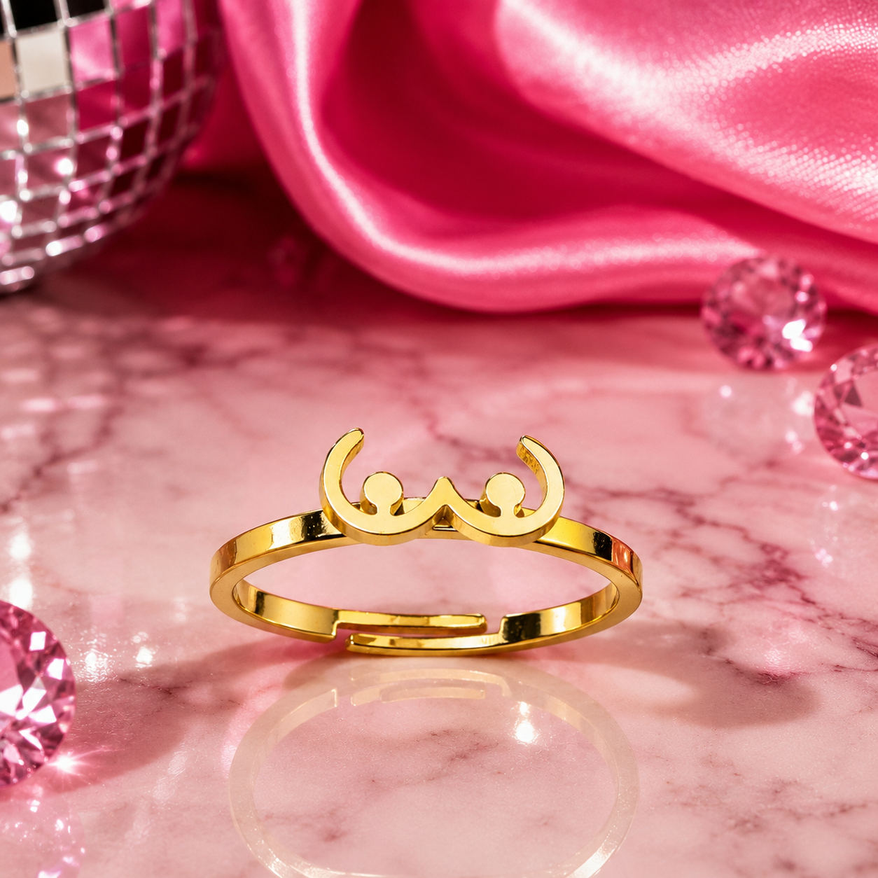 Delicate Boobie Adjustable Ring