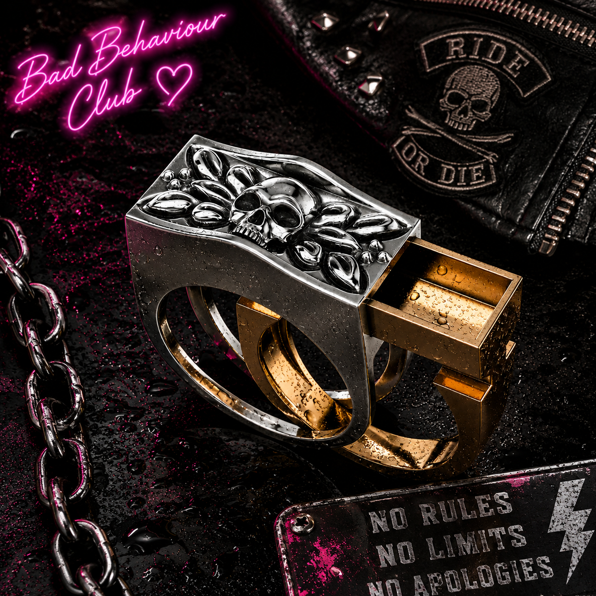 Men's Secret Compartment Coffin Viking Ring