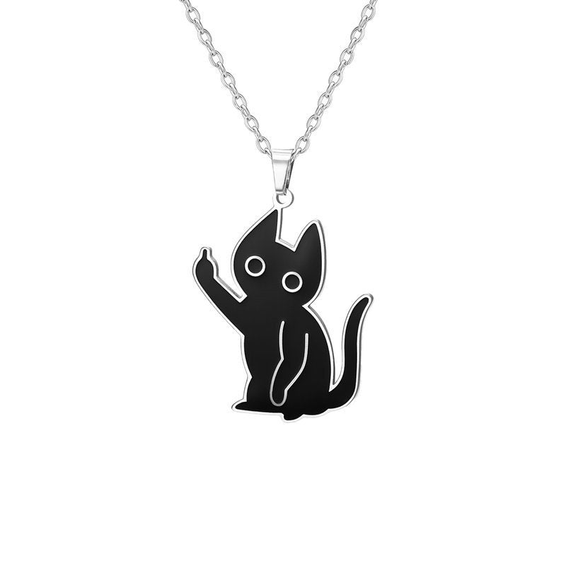 Bad Kitty Middle Finger Necklace