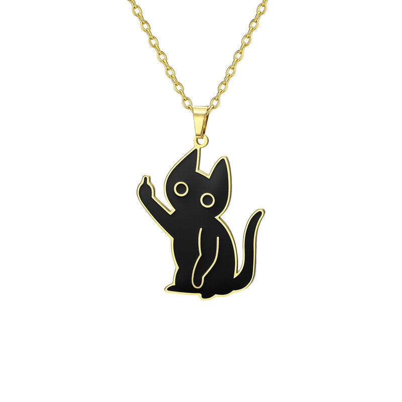 Bad Kitty Middle Finger Necklace