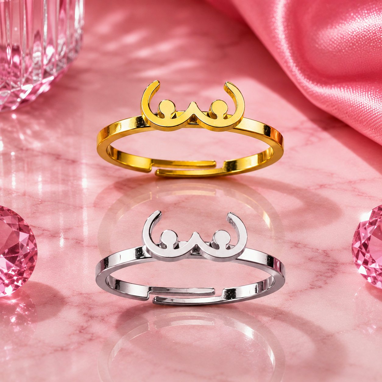 Delicate Boobie Adjustable Ring