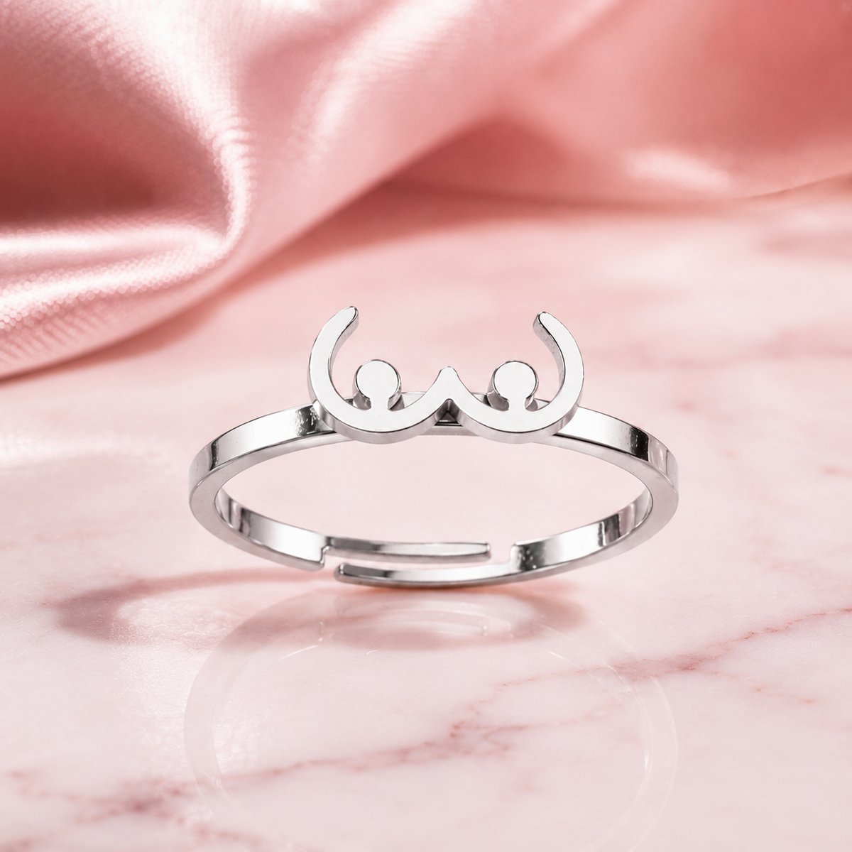 Delicate Boobie Adjustable Ring