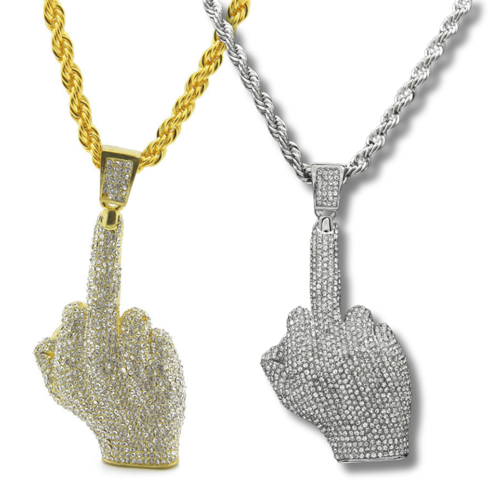 Middle Finger Sparkle Necklace