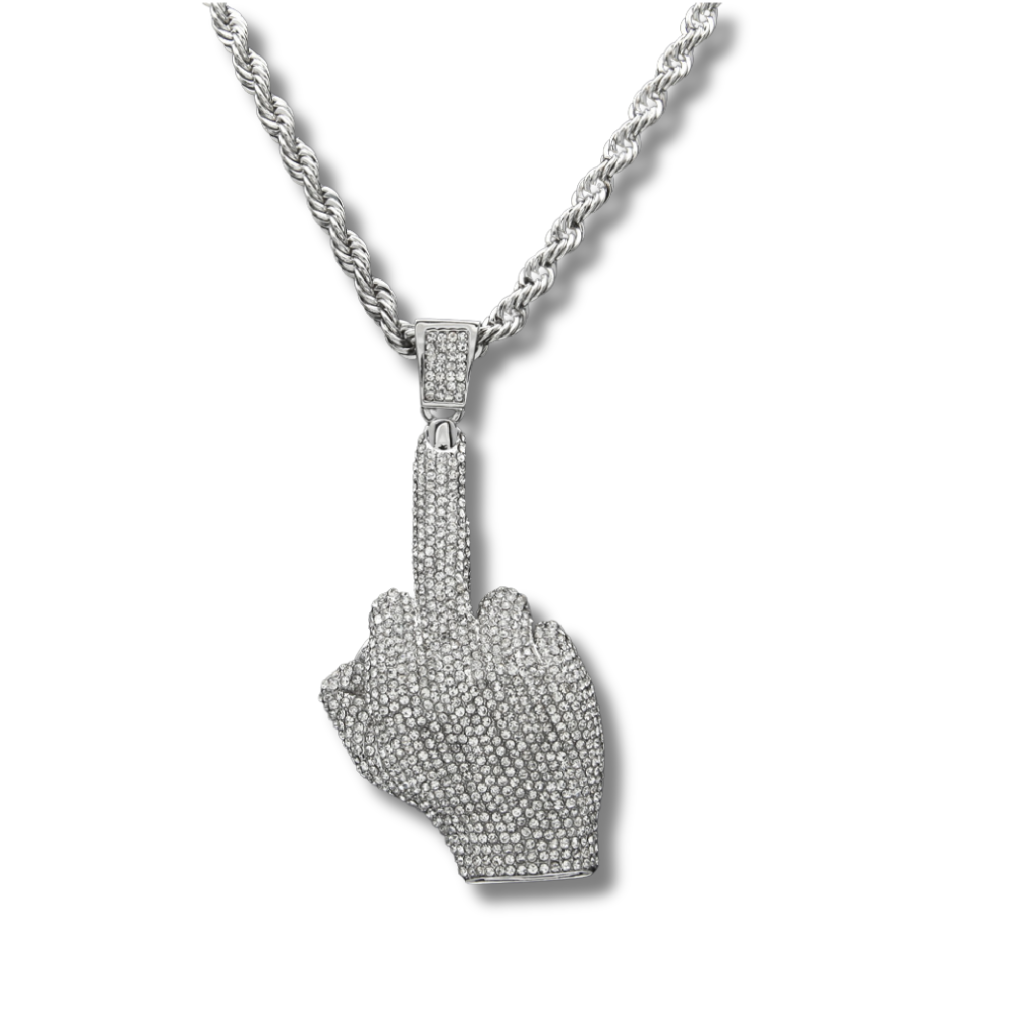 Middle Finger Sparkle Necklace