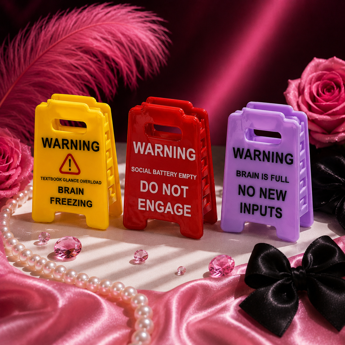 Funny Warning Sign Hair Clips for Women | Novelty Hair Clip